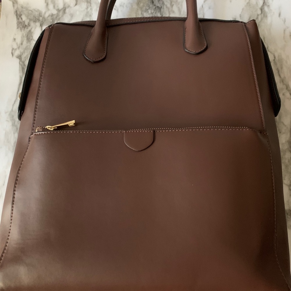 A.New.Day Chocolate Zip Closure Backpack